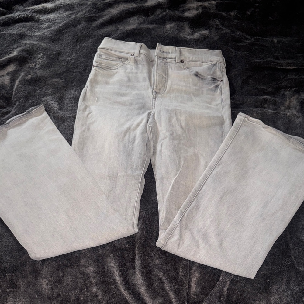 Light Gray Straight-Leg Jeans